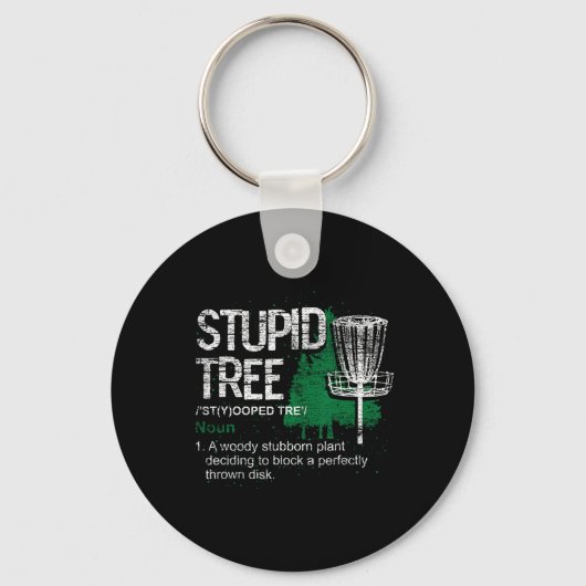 Dummer Baum Definition Lustiger Athlet Disc Golf  Schlüsselanhänger (Vorderseite)