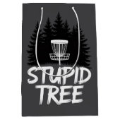 Dummer Baum Disc Golf Lustiger Frisbee Golf Golfer Mittlere Geschenktüte (Vorderseite)