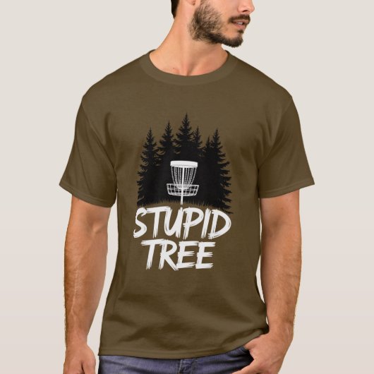 Dummer Baum Disc Golf Lustiger Frisbee Golf Golfer T-Shirt (Vorderseite)