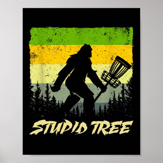 Dummer Baum Disc Golf Lustiger Frisbee Golf Poster (Vorne)