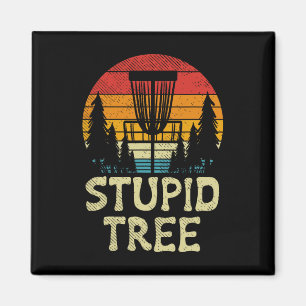 Dummer Baum Disc Golf Sket Retro Frisbee Golfen G Magnet