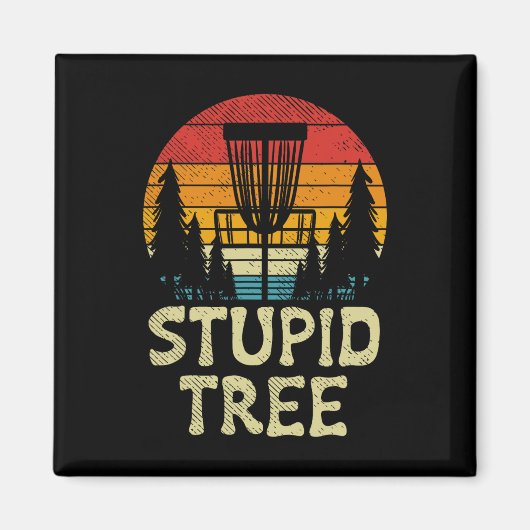 Dummer Baum Disc Golf Sket Retro Frisbee Golfen G Magnet (Vorne)
