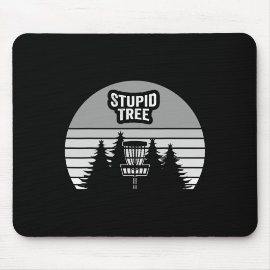 Dummer Baum Disc Golf Skizze Sonnenuntergang Mousepad (Vorne)