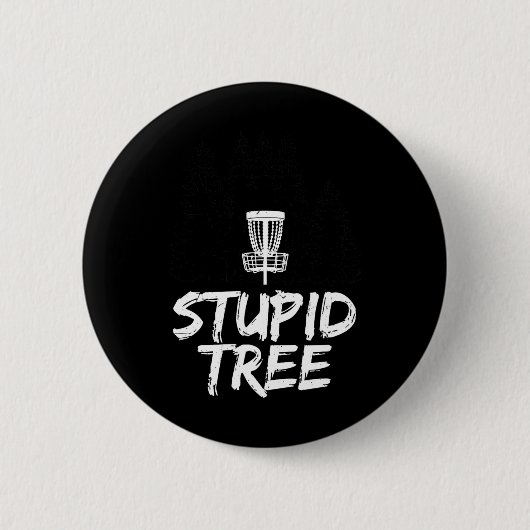 Dummer Baum Disc Golf T-Shirt Lustiges Frisbee Gol Button (Vorderseite)