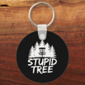 Dummer Baum Frisbee-Spieler Lustiger Disc-Golf  Schlüsselanhänger (Vorderseite)