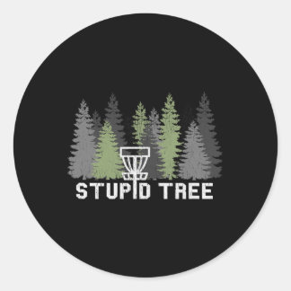 Dummer Baum Lustiger Disc Golf Frolf Runder Aufkleber