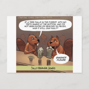 Dummer Biber-Witz Lustiger Cartoon Postkarte
