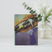 Dummer Cheeseburger Pilz Dame Collage Postkarte (Stehend Vorderseite)