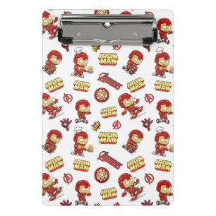Dummer Chibi-Iron-Man-Nahtloses Muster - Superheld Mini Klemmbrett