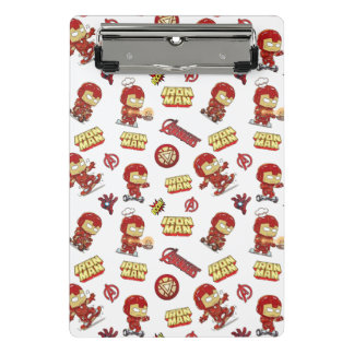 Dummer Chibi-Iron-Man-Nahtloses Muster - Superheld Mini Klemmbrett