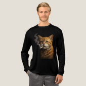 Dummer cooler lustiger Katzen-Meme — Orangefarbene Tri-Blend Shirt (Volle Vorderseite)