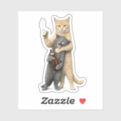 Dummer cooler lustiger Katzen-Meme — rauchende Kat Aufkleber (Blatt)