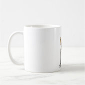 Dummer cooler lustiger Katzen-Meme — rauchende Kat Kaffeetasse (Links)