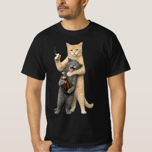 Dummer cooler lustiger Katzen-Meme — rauchende Kat T-Shirt