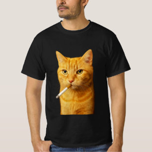 Dummer Cooler Lustiger Katzen-Meme Rauchende Katze T-Shirt