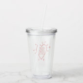Dummer Cupid Herz Mit Pfeilen Lustig Sarkastisch Acryltrinkbecher (Rückseite)
