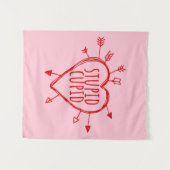 Dummer Cupid Herz Mit Pfeilen Lustig Sarkastisch Wandteppich (Vorderseite (Horizontal))