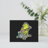 dummer Frosch spielt Gitarre Postkarte (Stehend Vorderseite)