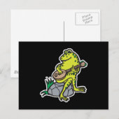 dummer Frosch spielt Gitarre Postkarte (Vorne/Hinten)