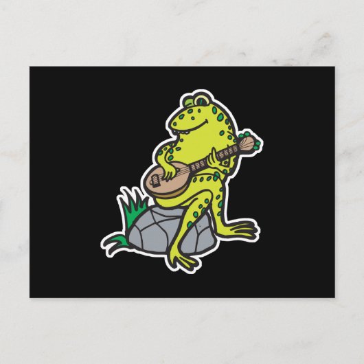 dummer Frosch spielt Gitarre Postkarte (Vorderseite)