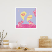 Dummer Frösche Kunstprint - Rosa & Blautöne Poster (Küche)
