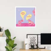 Dummer Frösche Kunstprint - Rosa & Blautöne Poster (Heimbüro)