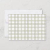 Dummer Gans 1. Geburtstag Grün Gingham Dankeskarte (Rückseite)