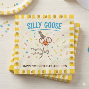Dummer Gans 1. Geburtstag Papier Serviette