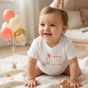 Dummer Gans 1. Geburtstags-Shirt Personalisiertes Baby T-shirt