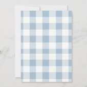 Dummer Gans 3. Geburtstag Blaues Schleifen-Gingham Einladung (Rückseite)