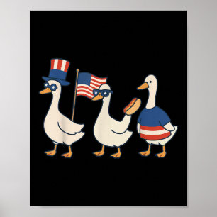 Dummer Gans Amerikanische Flagge Lustiges Meme 4.  Poster