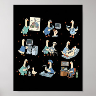 Dummer Gans Atemtherapeut Lungen lustig Poster