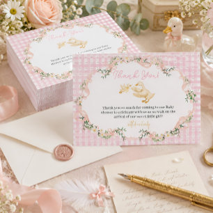 Dummer Gans Baby Girl Baby Shower Dankeskarte