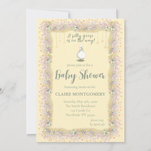 Dummer Gans Baby Shower Einladung (Vorderseite)