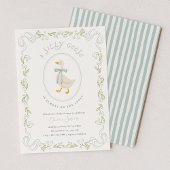 Dummer Gans Baby Shower Einladung Blaue Blumen