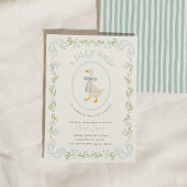 Dummer Gans Baby Shower Einladung Blaue Blumen