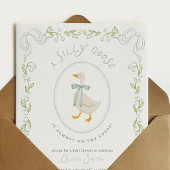 Dummer Gans Baby Shower Einladung Blaue Blumen