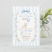 Dummer Gans Baby Shower Einladung Junge (Stehend Vorderseite)