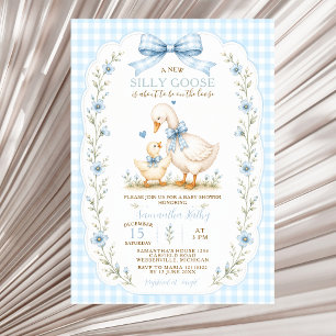 Dummer Gans-Baby-Shower-Einladung Junge Blau Einladung