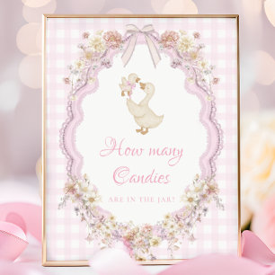 Dummer Gans Baby Shower Errate wie viele Süßigkeit Poster