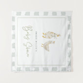 Dummer Gans Baby Shower Geschlechtsneutraler Gingh Wandteppich (Vorderseite (Horizontal))