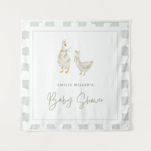 Dummer Gans Baby Shower Geschlechtsneutraler Gingh Wandteppich (Vorderseite)