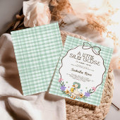 Dummer Gans Baby Shower Grün Gingham Neutral Einladung