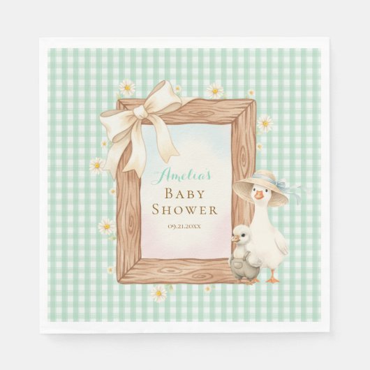 Dummer Gans Baby Shower Papier Servietten (Vorderseite)