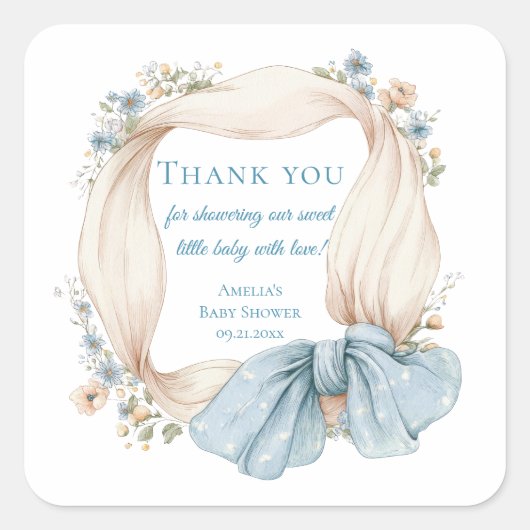 Dummer Gans Baby Shower Quadratischer Aufkleber (Vorderseite)