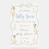 Dummer-Gans-Baby-Shower-Willkommen Acrylschild (Vorderseite)