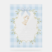 Dummer Gans Blau Gingham Babyshower Begrüßung Acrylschild (Vorderseite)