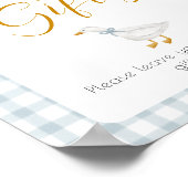 Dummer-Gans-Blau-Gingham-Karten-Geschenke-Tischsch Poster (Ecke)