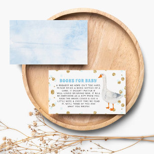 Dummer Gans Blaue Aquarell-Baby-Shower-Buch Begleitkarte