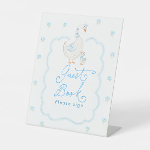 Dummer Gans Blaue Blumeneintragungsbuch für Baby S Sockelschild
